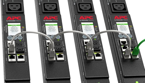 PDU with network port sharing capability up to 32 PDUs