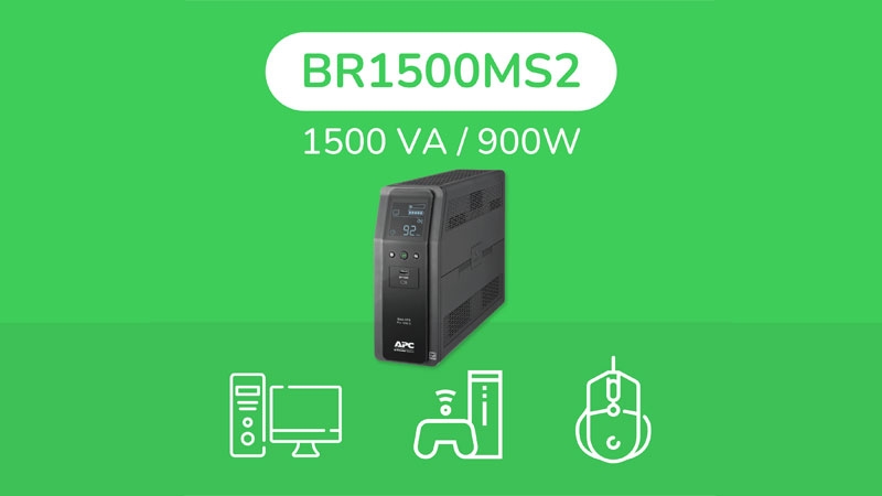 Back-UPS Pro BR1500MS2 Product Image with compatible device icons